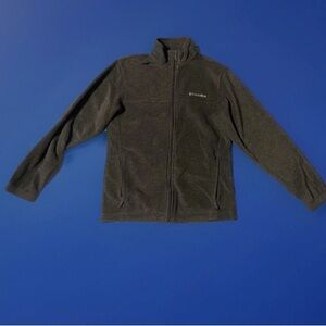 Mens Small Dark Gray Mountain Fleece Full Zip Pockets Columbia Jacket Sweatshirt